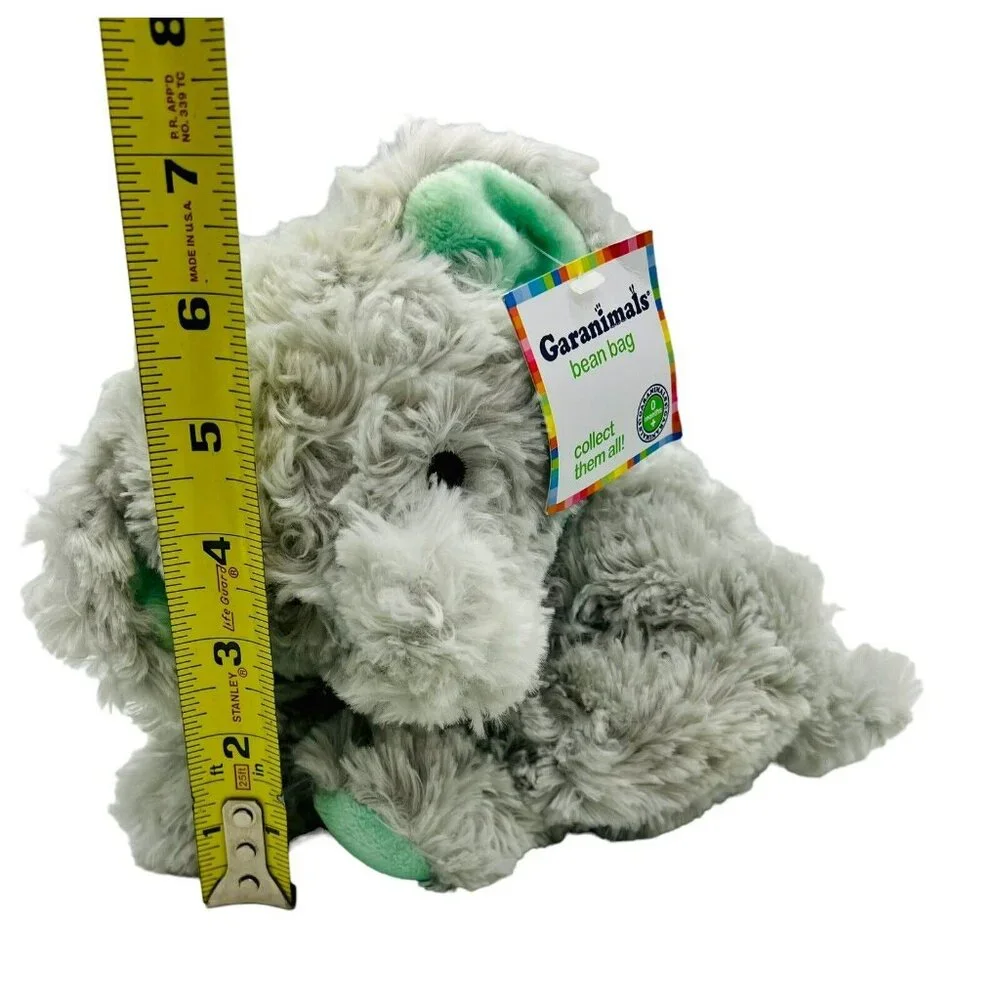 Garanimals Elephant Plush Gray Mint Green Ears Bow‎ Swirl Fur Sewn Eyes with Tag